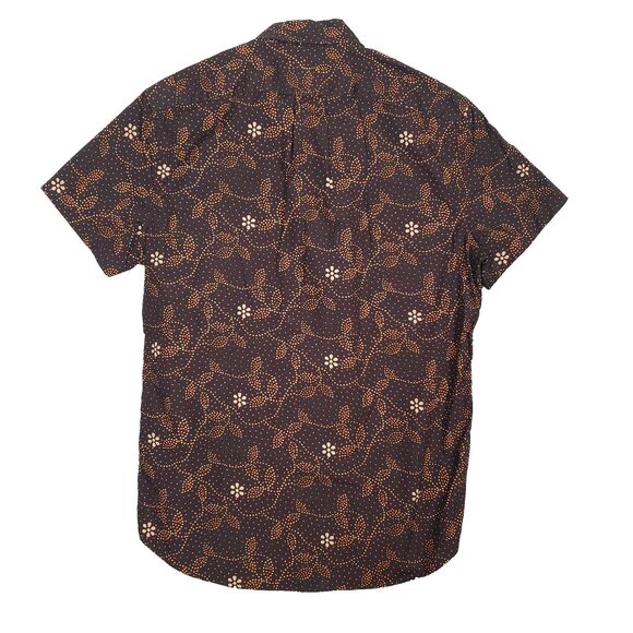 J.Crew Secret Wash‎ Shirting Floral Shirt Mens Small Orange Black Organic Cotton - Picture 2 of 6